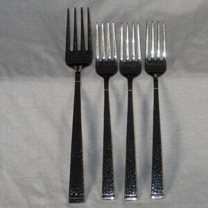 3 salad forks 1 dinner fork. Villeroy & Boch stainless steel glossy hammered